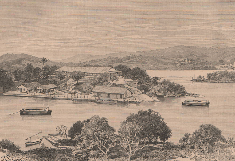 Immigrant station, Ilha das Flores Island, Rio de Janeiro bay. Brazil 1885